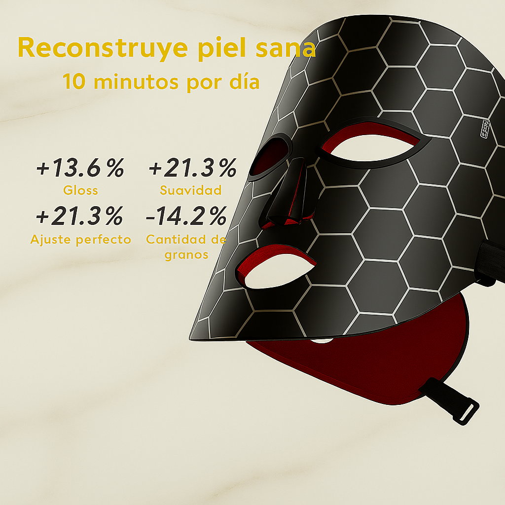 Máscara facial LED con terapia de luz roja - OptiDerma™